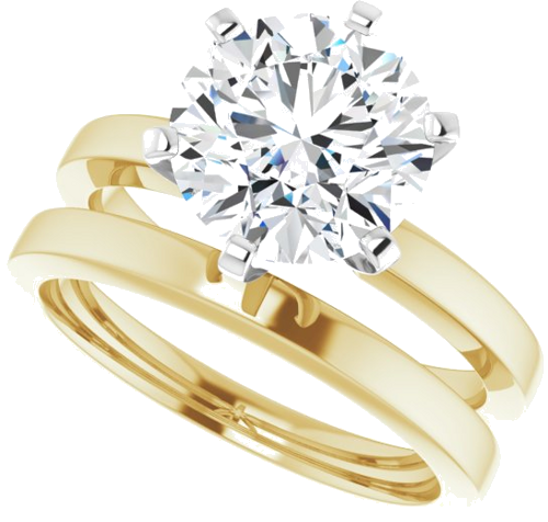 Sužadėtuvių Žiedas „Solitaire“ 14k yellow/white gold Round 9mm (10)