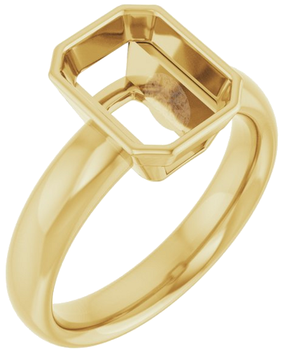 14K Yellow 9x7 mm Emerald Engagement Ring Mounting (1)