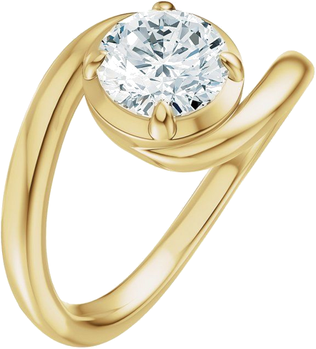 Sužadėtuvių Žiedas „Claw-Prong Solitaire Bypass“ 14k yellow gold Round 6.5mm (1)
