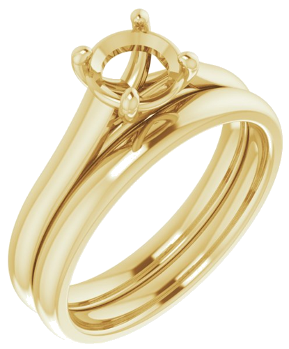 14K Yellow 6.5 mm Round Solitaire Engagement Ring Mounting (6)