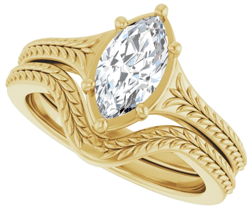 Sužadėtuvių Žiedas „Solitaire“ 14k yellow gold Marquise 9.5mm x 5mm (10)