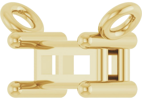 Pakabukas „Baguette Solitaire“ 585 Geltonojo Aukso Straight Baguette 4mm x 2mm (2)