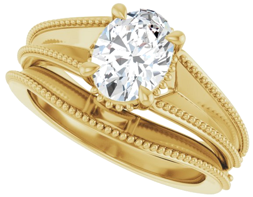 Sužadėtuvių Žiedas „Claw-Prong Solitaire“ 14k yellow gold Oval 8mm x 6mm (10)
