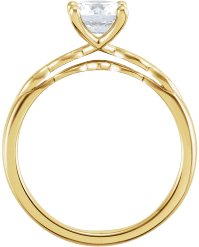Sužadėtuvių Žiedas „Solitaire Sculptural“ 14k yellow gold Round 7.4mm (4)