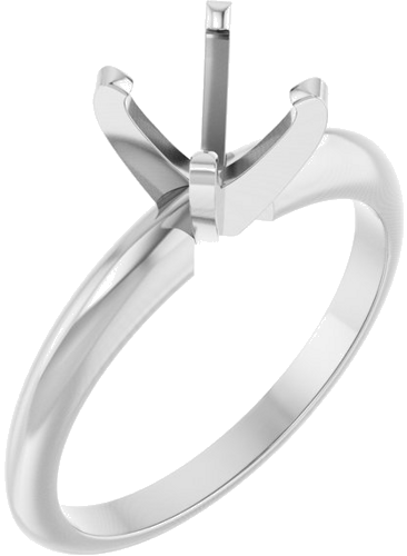 Sužadėtuvių Žiedas „Solitaire“ 585 Baltojo Aukso Round 6mm x 6.6mm (1)