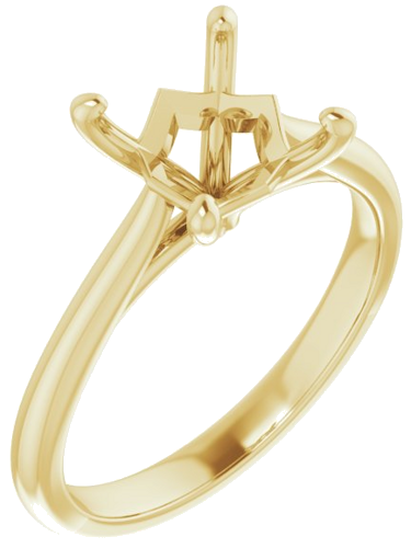 14K Yellow 6.5 mm Square Solitaire Engagement Ring Mounting (1)