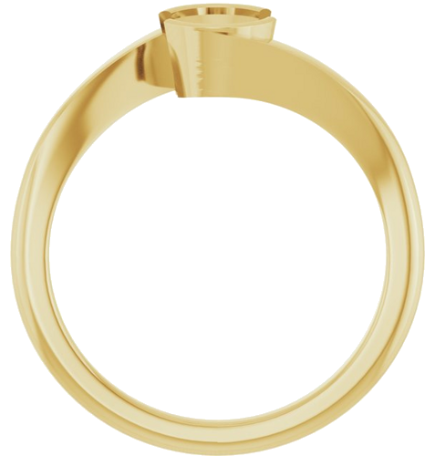 Sužadėtuvių Žiedas „Half-Bezel Solitaire“ 10k yellow gold Oval 7mm x 5mm (2)