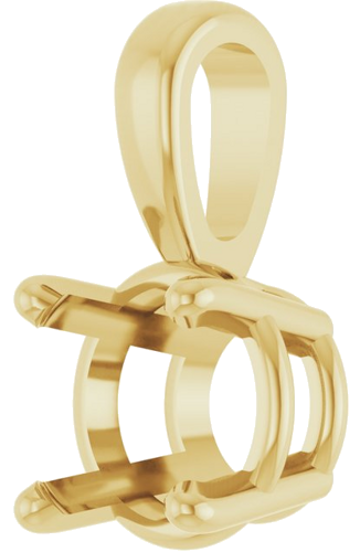 18K Yellow 6 mm Round 4-Prong Pendant Mounting (2)