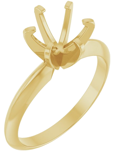 14K Yellow 7 mm Round Engagement Ring Mounting (1)