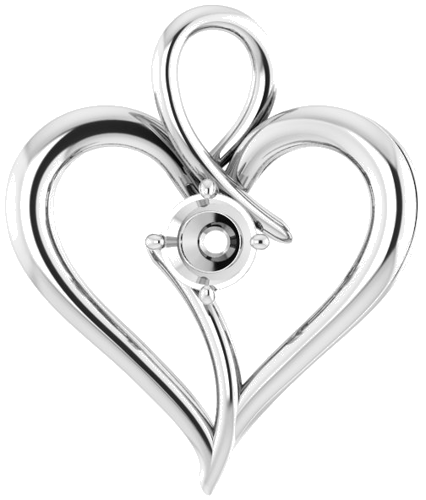 Pakabukas „Heart“ 925 Sidabro Round 4.1mm (1)