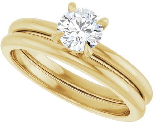 Sužadėtuvių Žiedas „Claw-Prong“ 14k yellow gold Round 5.2mm (10)