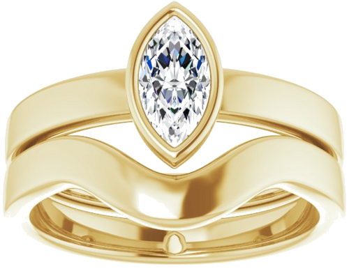 Sužadėtuvių Žiedas „Solitaire“ 585 Geltonojo Aukso Marquise 8mm x 4mm (8)