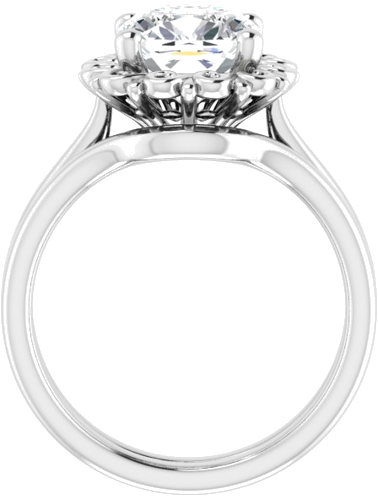Sužadėtuvių Žiedas „Solitaire“ 14k white gold Cushion 8mm (7)