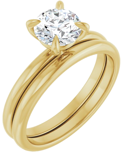 Sužadėtuvių Žiedas „Solitaire“ 10k yellow gold Round 6.5mm (6)