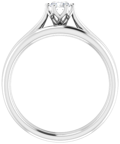 18K White 4.1 mm Round Engagement Ring Mounting (7)