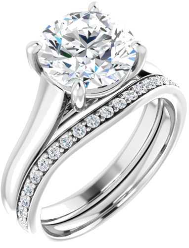 Sužadėtuvių Žiedas „Solitaire“ 14k white gold Round 8.8mm (6)
