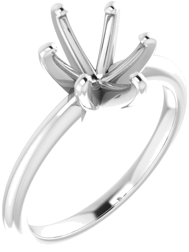 Sužadėtuvių Žiedas „Solitaire“ 585 Baltojo Aukso Oval 9mm x 7mm (1)