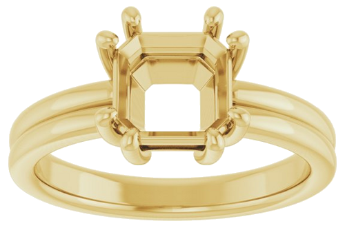 Sužadėtuvių Žiedas „Solitaire“ 14k yellow gold Asscher 7mm (3)