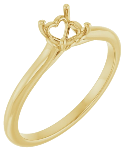 14K Yellow  5.2 mm Round Solitaire Engagement Ring Mounting (1)