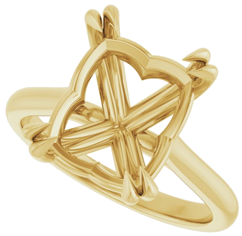Sužadėtuvių Žiedas „Double Claw-Prong“ 14k yellow gold Emerald 11mm x 9mm (5)