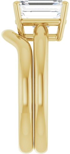 Sužadėtuvių Žiedas „Solitaire“ 585 Geltonojo Aukso Emerald 9mm x 7mm (9)