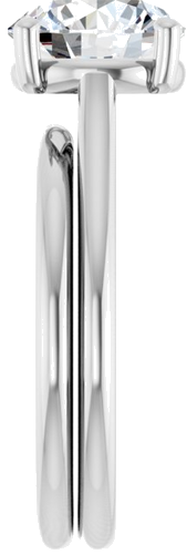 Sužadėtuvių Žiedas 14k white gold Round 8.8mm (9)