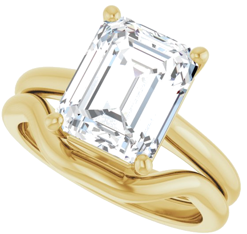 Sužadėtuvių Žiedas „V-End Prong“ 14k yellow gold Emerald 10mm x 8mm (10)
