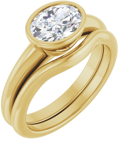 Sužadėtuvių Žiedas „Bezel-Set Solitaire“ 14k yellow gold Oval 8mm x 6mm (6)