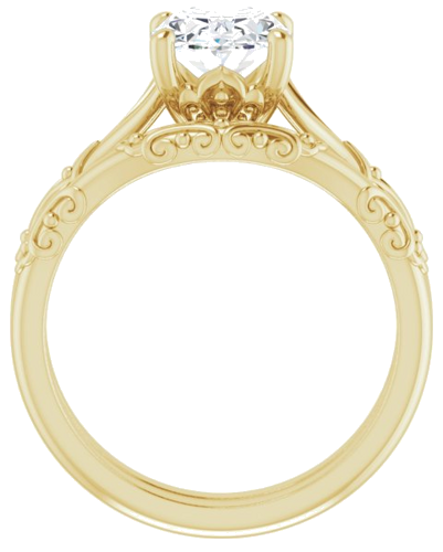14K Yellow 9x7 mm Oval Solitaire Engagement Ring Mounting (7)