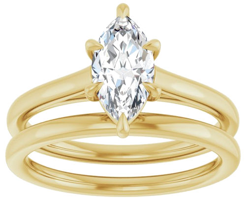 Sužadėtuvių Žiedas „Claw-Pong“ 14k yellow gold Marquise 9.5mm x 5mm (8)