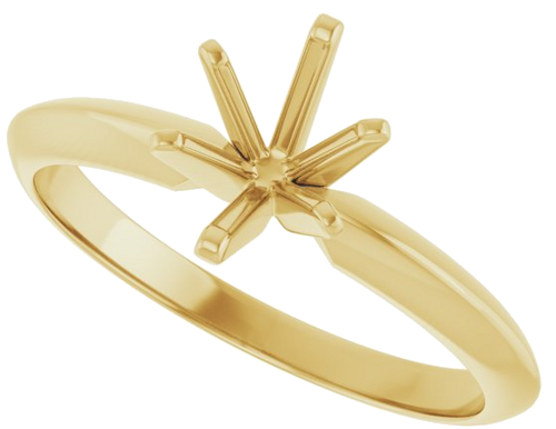 14K Yellow 7.5x5.5 mm Oval 6-Prong Solitaire Engagement Ring Mounting (5)