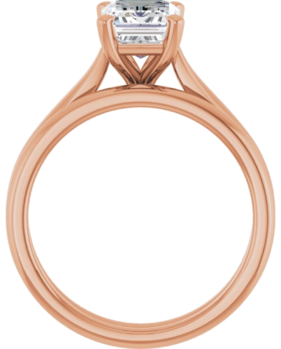 Sužadėtuvių Žiedas „Solitaire“ 585 Rožinis Aukso Emerald 8mm x 6mm (7)