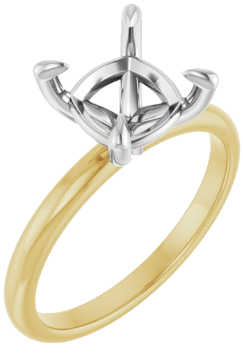 Sužadėtuvių Žiedas „Solitaire“ 585 Baltojo Ir Geltonojo Aukso Cushion 8mm (1)