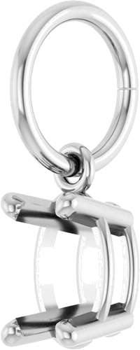 Pakabukas „Solitaire Charm“ 14k white gold Oval 6mm x 4mm (2)