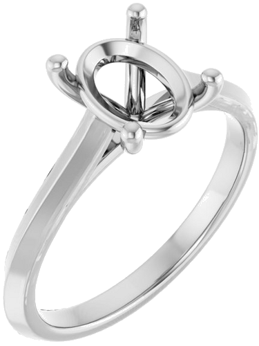 Sužadėtuvių Žiedas „Claw-Prong“ 14k white gold Oval 9mm x 7mm (1)