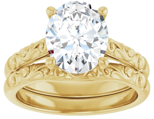 Sužadėtuvių Žiedas „Solitaire“ 14k yellow gold Oval 10mm x 8mm (8)