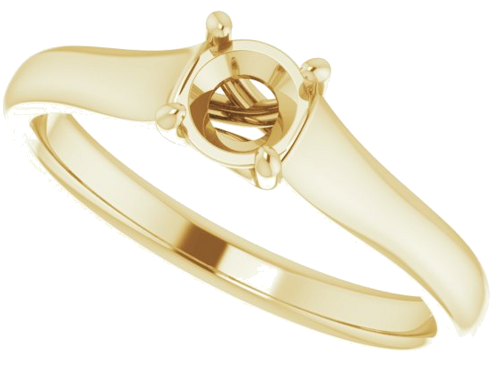 14K Yellow 4.8 mm Round Solitaire Engagement Ring Mounting (5)