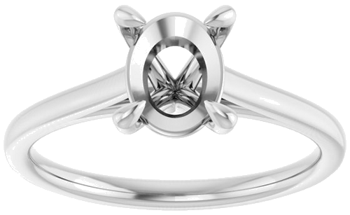 Sužadėtuvių Žiedas „Claw-Prong Solitaire“ 10k white gold Oval 8mm x 6mm (3)