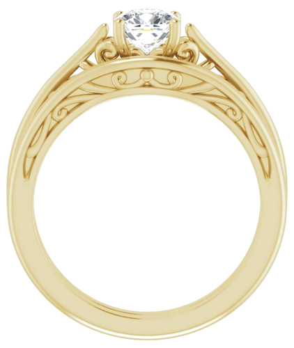Sužadėtuvių Žiedas „Solitaire“ 14k yellow gold Cushion 5mm (7)