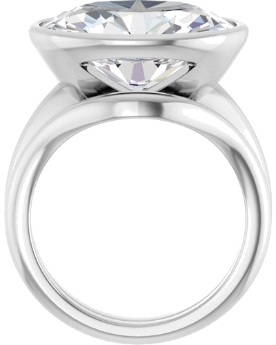 Sužadėtuvių Žiedas „Bezel-Set Solitaire“ 14k white gold Oval 16mm x 12mm (7)