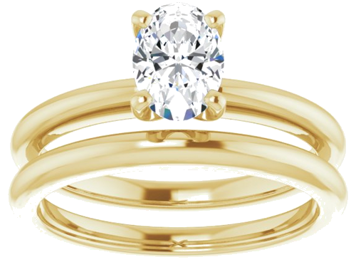 14K Yellow  7x5 mm Oval Solitaire Engagement Ring Mounting (8)