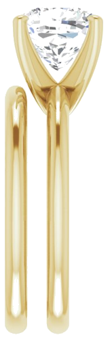 14K Yellow  8 mm Cushion Solitaire Engagement Ring Mounting (9)