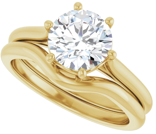 Sužadėtuvių Žiedas 14k yellow gold Round 7.4mm (10)