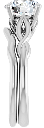 Sužadėtuvių Žiedas „Solitaire“ 585 Baltojo Aukso Round 8mm (9)