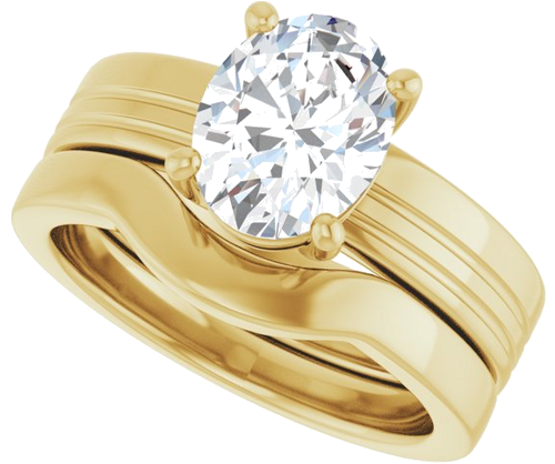 Sužadėtuvių Žiedas „Solitaire“ 14k yellow gold Oval 9mm x 7mm (10)