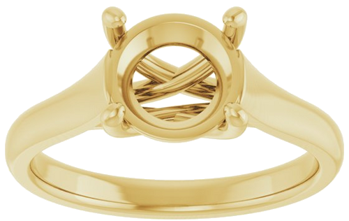 14K Yellow 8 mm Round Solitaire Engagement Ring Mounting (3)