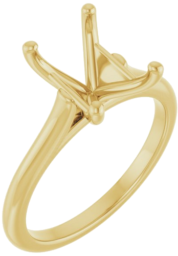 14K Yellow 9x7 mm Emerald Solitaire Engagement Ring Mounting (1)