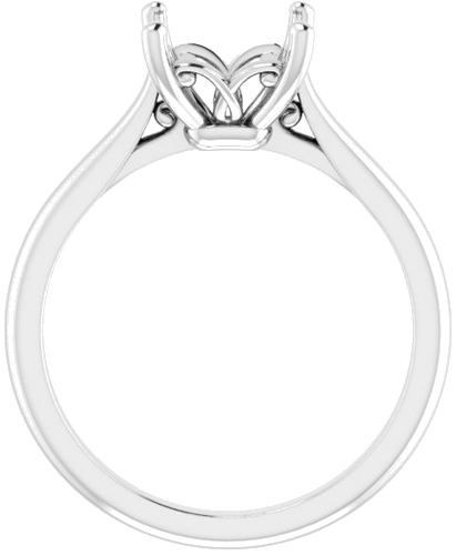 Platinum 6.5 mm Square Solitaire Engagement Ring Mounting (2)
