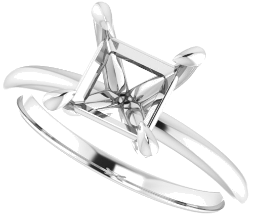 Sužadėtuvių Žiedas „Solitaire“ 585 Baltojo Aukso Square 6.5mm (5)