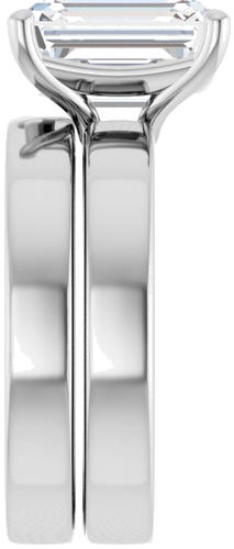 Sužadėtuvių Žiedas „Solitaire“ 10k white gold Emerald 10mm x 8mm (9)